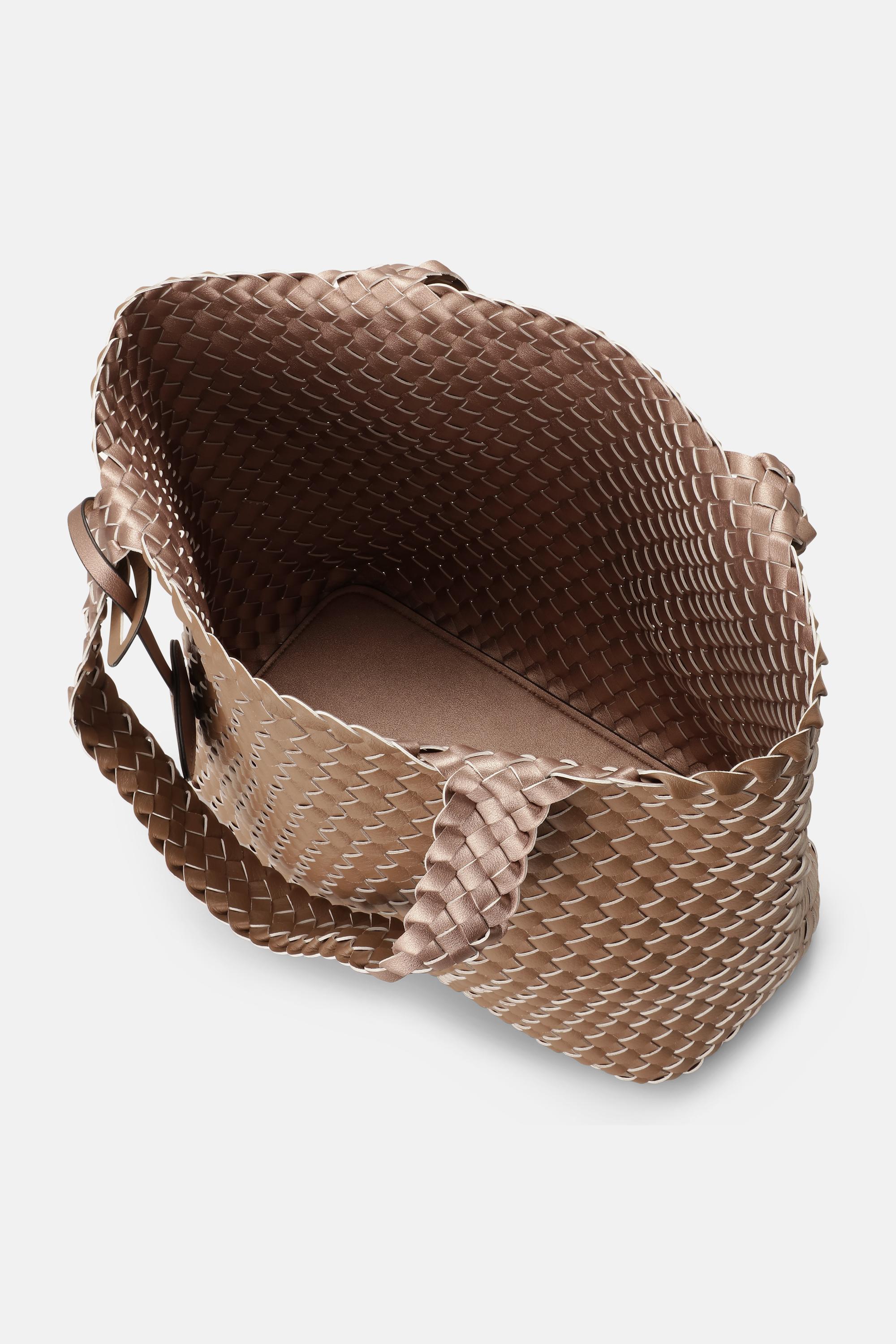Tote Bag Flettet - Mocca Metallic Mocca